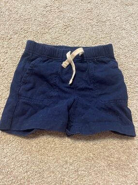 GAP Navy Cotton Drawstring Shorts with Cream Tie